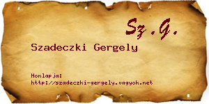 Szadeczki Gergely névjegykártya